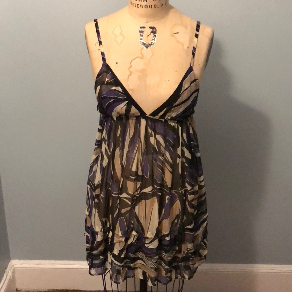 Cute Sheer Multi Print Swim Cover Up